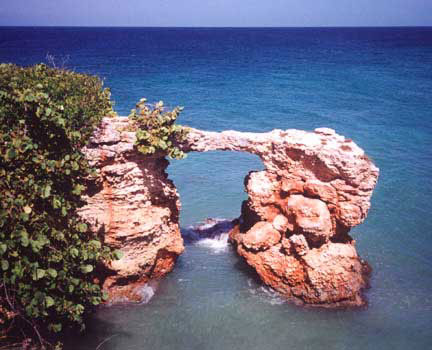 natural rock formation arch near the Cabo Rojo lighthouse