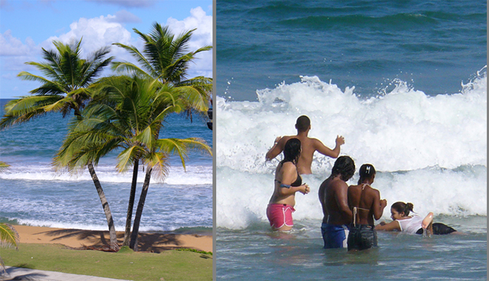 Town Of Luquillo Beach And Balneario Surfing Wedding View From The Sunrise Beach Hotel